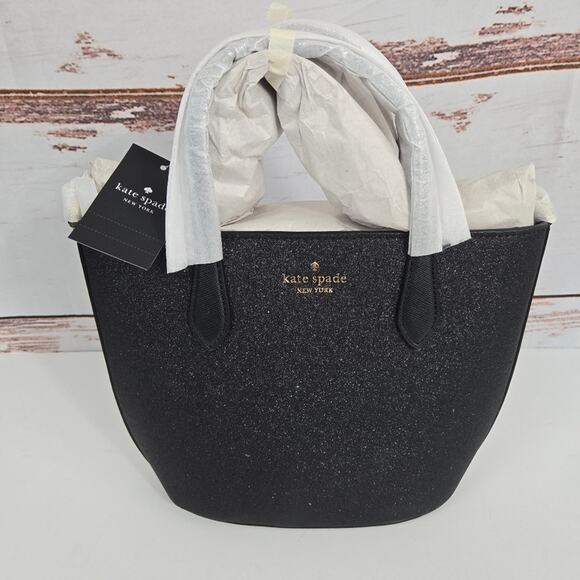 NWT Kate Spade New York glimmer leather satchel Black - Picture 1 of 7